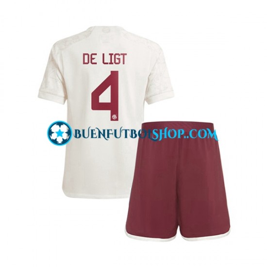 Camiseta de Fútbol Bayern de Múnich Matthijs de Ligt 4 2023-2024 Tercera Equipación Manga Corta Niño