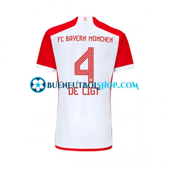 Camiseta de Fútbol Bayern de Múnich Matthijs de Ligt 4 2023-2024 Primera Equipación Manga Corta Hombre