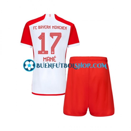 Camiseta de Fútbol Bayern de Múnich Sadio Mane 17 2023-2024 Primera Equipación Manga Corta Niño