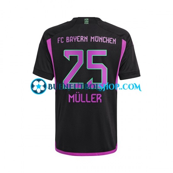 Camiseta de Fútbol Bayern de Múnich Thomas Muller 25 2023-2024 Segunda Equipación Manga Corta Hombre