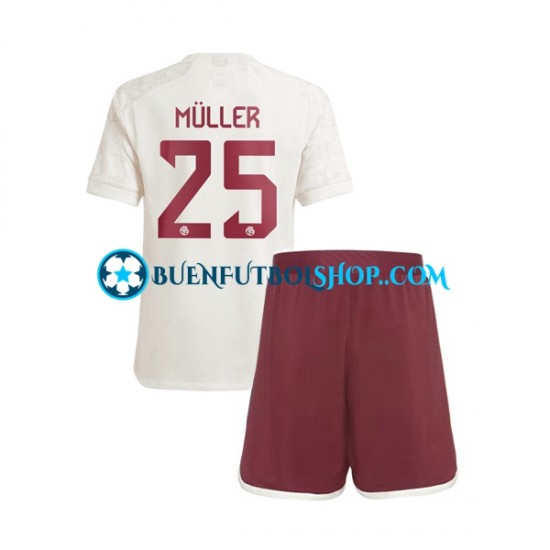 Camiseta de Fútbol Bayern de Múnich Thomas Muller 25 2023-2024 Tercera Equipación Manga Corta Niño