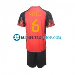 Camiseta de Fútbol Bélgica Axel Witsel 6 World Cup 2022 Primera Equipación Manga Corta Niño