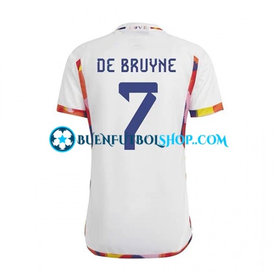 Camiseta de Fútbol Bélgica De Bruyne 7 World Cup 2022 Segunda Equipación Manga Corta Hombre