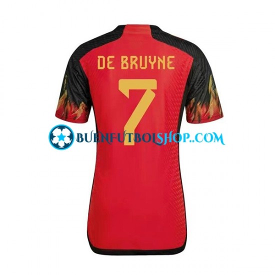 Camiseta de Fútbol Bélgica De Bruyne 7 World Cup 2022 Primera Equipación Manga Corta Hombre