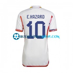 Camiseta de Fútbol Bélgica Eden Hazard 10 World Cup 2022 Segunda Equipación Manga Corta Hombre