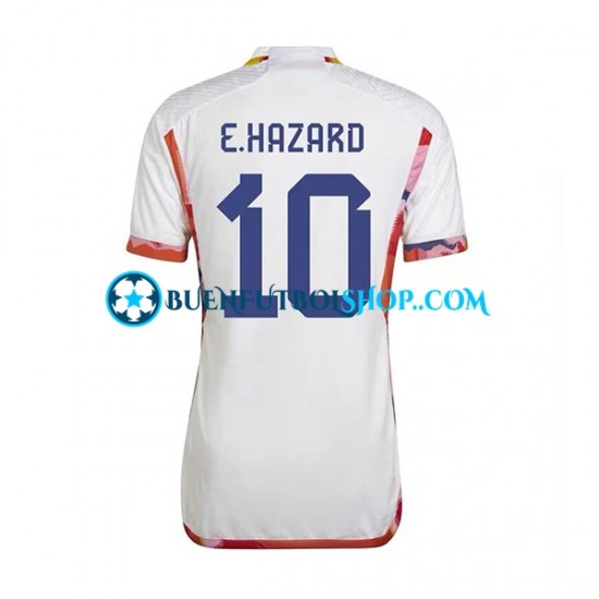 Camiseta de Fútbol Bélgica Eden Hazard 10 World Cup 2022 Segunda Equipación Manga Corta Hombre