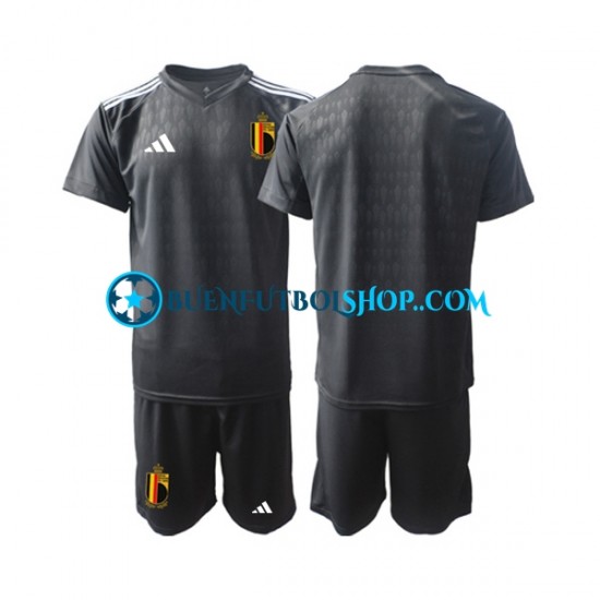 Camiseta de Fútbol Bélgica Portero Courtois 1 2022 Segunda Equipación Manga Corta Niño