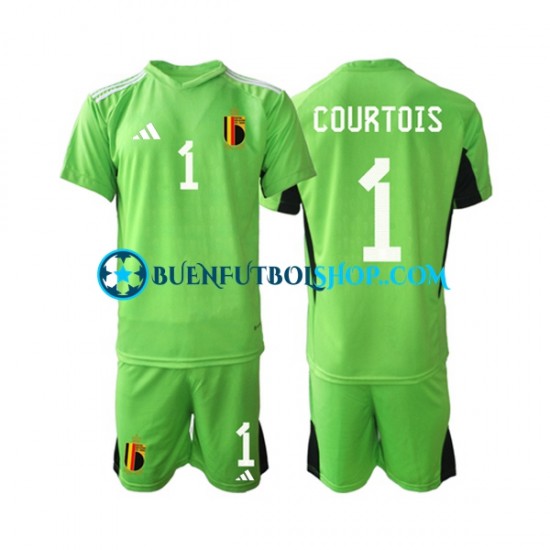 Camiseta de Fútbol Bélgica Portero Courtois 1 2022 Primera Equipación Manga Corta Niño