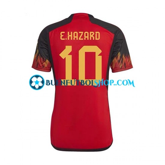 Camiseta de Fútbol Bélgica Hazard 10 World Cup 2022 Primera Equipación Manga Corta Hombre