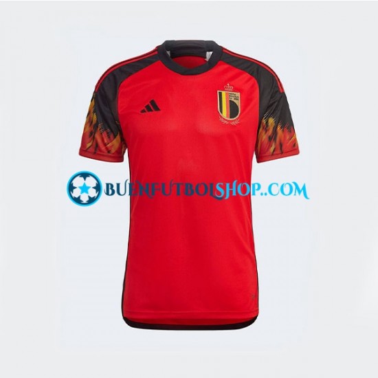 Camiseta de Fútbol Bélgica World Cup 2022 Primera Equipación Manga Corta Hombre