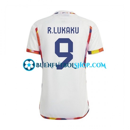 Camiseta de Fútbol Bélgica Lukaku 9 World Cup 2022 Segunda Equipación Manga Corta Hombre