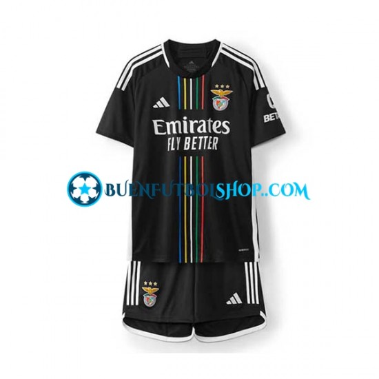 Camiseta de Fútbol Benfica 2023-2024 Segunda Equipación Manga Corta Niño