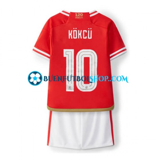 Camiseta de Fútbol Benfica Orkun Kokcu 10 2023-2024 Primera Equipación Manga Corta Niño