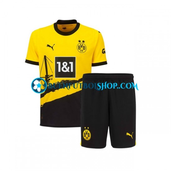 Camiseta de Fútbol Borussia Dortmund 2023-2024 Primera Equipación Manga Corta Niño