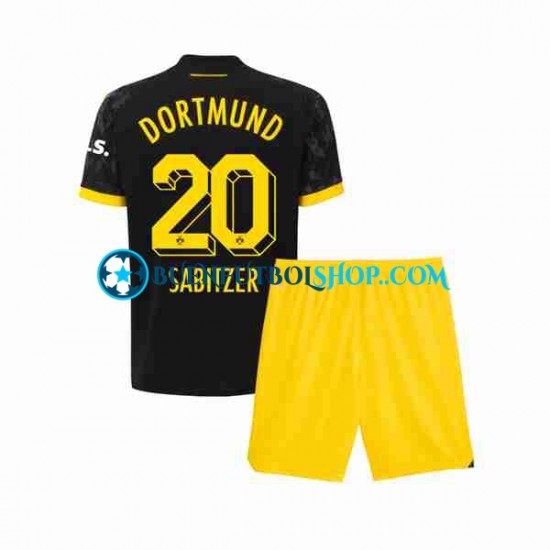 Camiseta de Fútbol Borussia Dortmund Marcel Sabitzer 20 2023-2024 Segunda Equipación Manga Corta Niño