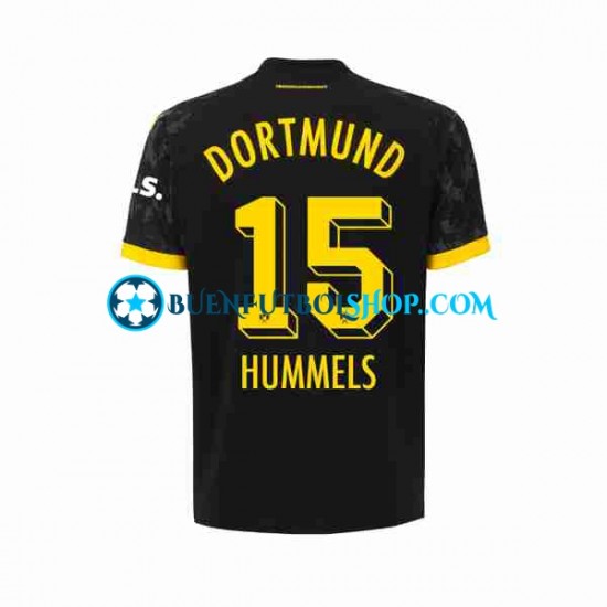 Camiseta de Fútbol Borussia Dortmund Mats Hummels 15 2023-2024 Segunda Equipación Manga Corta Hombre