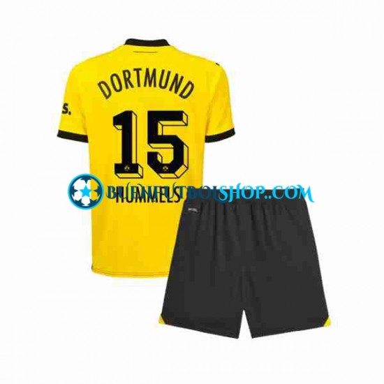 Camiseta de Fútbol Borussia Dortmund Mats Hummels 15 2023-2024 Primera Equipación Manga Corta Niño