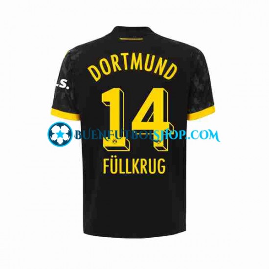 Camiseta de Fútbol Borussia Dortmund Niclas Fullkrug 14 2023-2024 Segunda Equipación Manga Corta Hombre