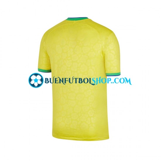 Camiseta de Fútbol Brasil World Cup 2022 Primera Equipación Manga Corta Hombre