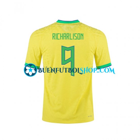 Camiseta de Fútbol Brasil RICHARLISON 9 2022 Primera Equipación Manga Corta Hombre