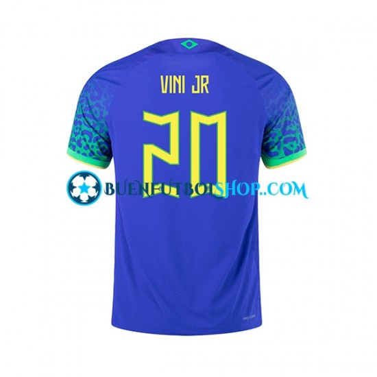 Camiseta de Fútbol Brasil Vinicius Junior 20 World Cup 2022 Segunda Equipación Manga Corta Hombre