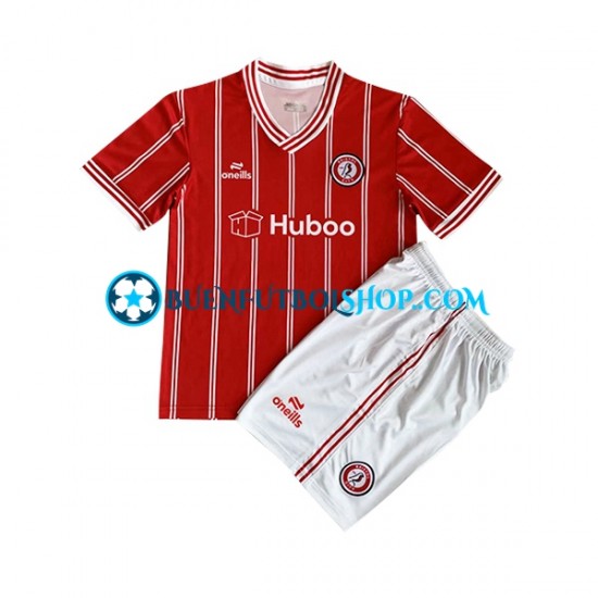 Camiseta de Fútbol Bristol City 2023-2024 Primera Equipación Manga Corta Niño