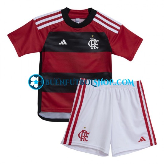 Camiseta de Fútbol CR Flamengo 2023-2024 Primera Equipación Manga Corta Niño