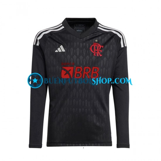 Camiseta de Fútbol CR Flamengo Portero 2023-2024 Segunda Equipación Manga Larga Hombre