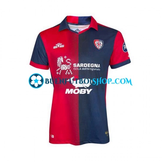 Camiseta de Fútbol Cagliari 2023-2024 Primera Equipación Manga Corta Hombre