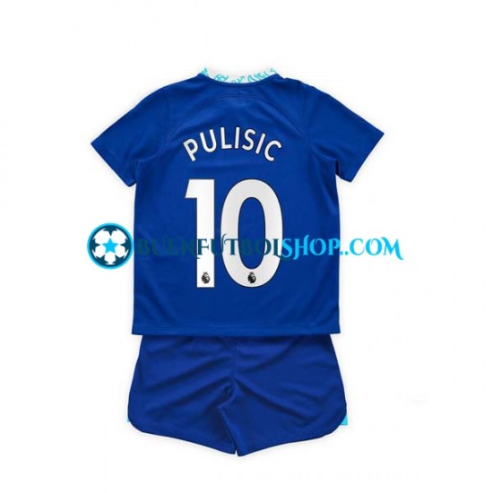 Camiseta de Fútbol Chelsea Christian Pulisic 10 2022-2023 Primera Equipación Manga Corta Niño