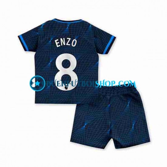 Camiseta de Fútbol Chelsea Enzo Fernandez 8 2023-2024 Segunda Equipación Manga Corta Niño