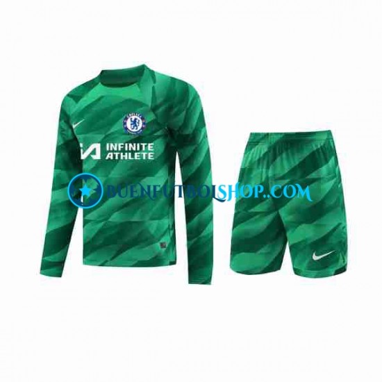 Camiseta de Fútbol Chelsea Portero 2023-2024 Tercera Equipación Manga Larga Niño