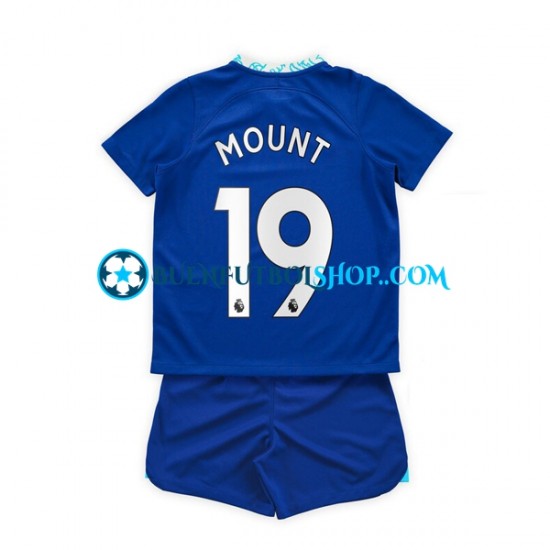 Camiseta de Fútbol Chelsea Mason Mount 19 2022-2023 Primera Equipación Manga Corta Niño