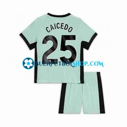 Camiseta de Fútbol Chelsea Moises Caicedo 25 2023-2024 Tercera Equipación Manga Corta Niño