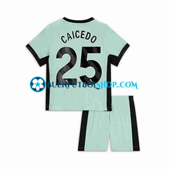 Camiseta de Fútbol Chelsea Moises Caicedo 25 2023-2024 Tercera Equipación Manga Corta Niño