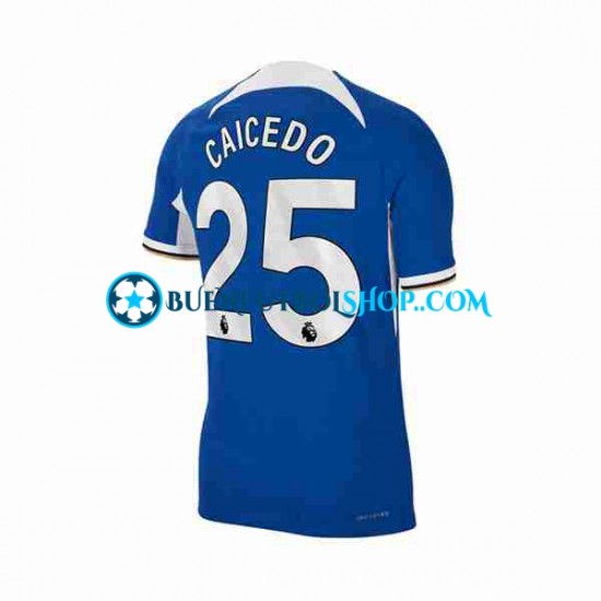 Camiseta de Fútbol Chelsea Moises Caicedo 25 2023-2024 Primera Equipación Manga Corta Hombre