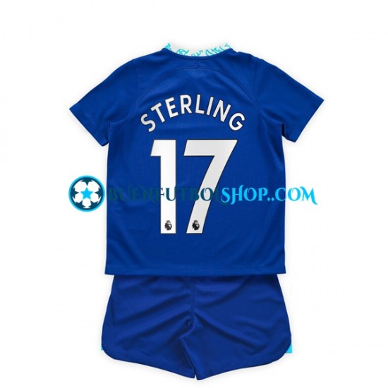 Camiseta de Fútbol Chelsea Raheem Sterling 17 2022-2023 Primera Equipación Manga Corta Niño