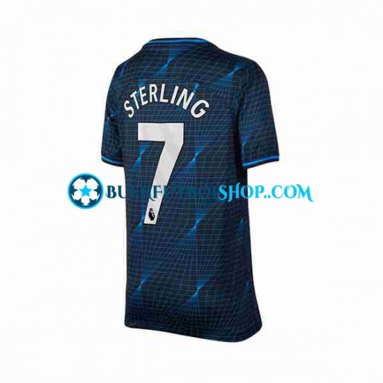 Camiseta de Fútbol Chelsea Raheem Sterling 7 2023-2024 Segunda Equipación Manga Corta Hombre