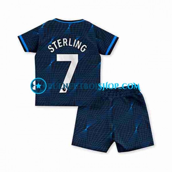 Camiseta de Fútbol Chelsea Raheem Sterling 7 2023-2024 Segunda Equipación Manga Corta Niño