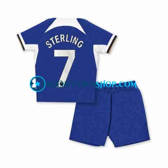 Camiseta de Fútbol Chelsea Raheem Sterling 7 2023-2024 Primera Equipación Manga Corta Niño