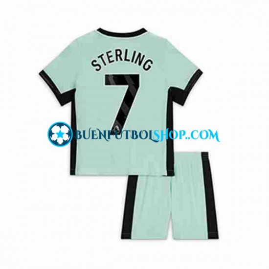 Camiseta de Fútbol Chelsea Raheem Sterling 7 2023-2024 Tercera Equipación Manga Corta Niño