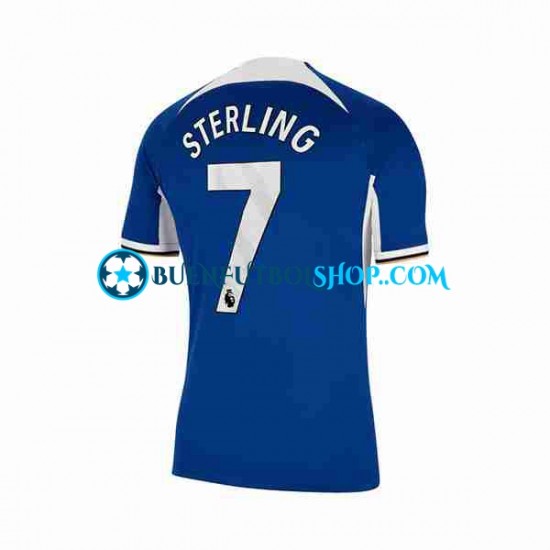 Camiseta de Fútbol Chelsea Raheem Sterling 7 2023-2024 Primera Equipación Manga Corta Hombre