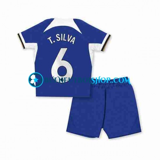 Camiseta de Fútbol Chelsea T.SILVA 6 2023-2024 Primera Equipación Manga Corta Niño