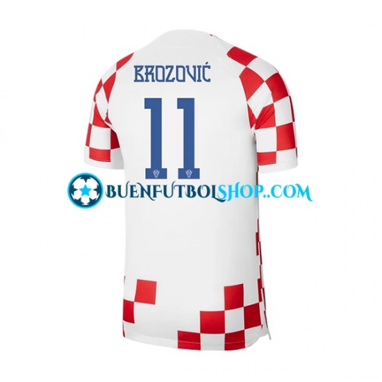 Camiseta de Fútbol Croacia Brozovic 11 World Cup 2022 Primera Equipación Manga Corta Hombre