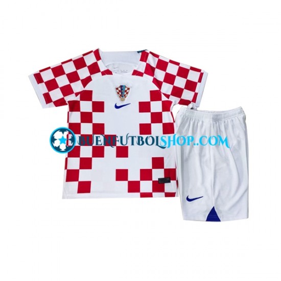 Camiseta de Fútbol Croacia World Cup 2022 Primera Equipación Manga Corta Niño