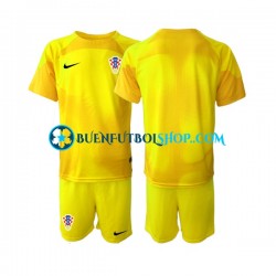 Camiseta de Fútbol Croacia Portero World Cup 2022 Primera Equipación Manga Corta Niño