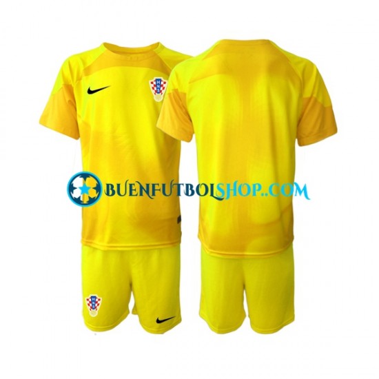 Camiseta de Fútbol Croacia Portero World Cup 2022 Primera Equipación Manga Corta Niño