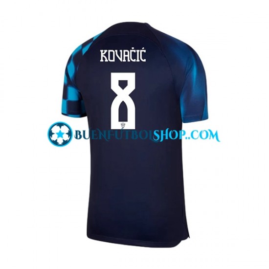 Camiseta de Fútbol Croacia Kovacic 8 World Cup 2022 Segunda Equipación Manga Corta Hombre