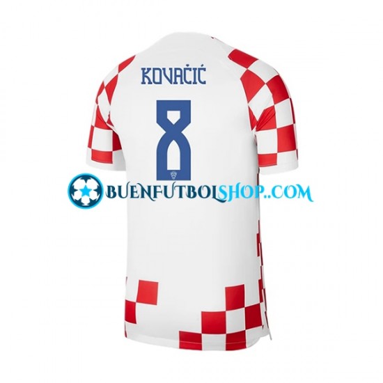 Camiseta de Fútbol Croacia Kovacic 8 World Cup 2022 Primera Equipación Manga Corta Hombre