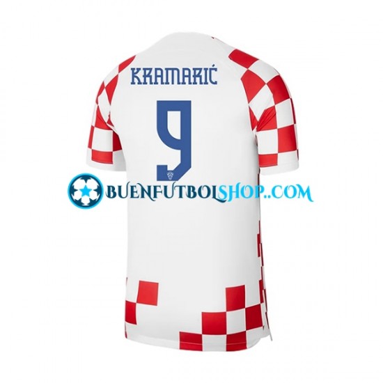 Camiseta de Fútbol Croacia Kramaric 9 World Cup 2022 Primera Equipación Manga Corta Hombre